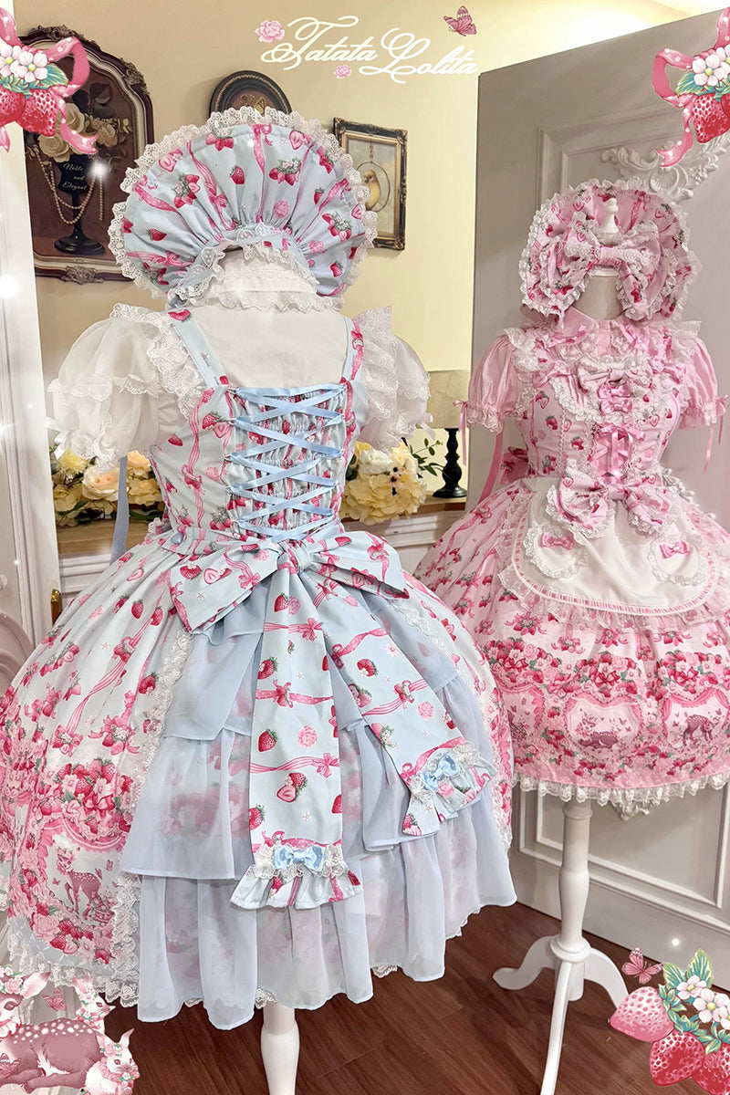 【受注予約~8/23】Fawn Strawberry Garden ジャンパースカート【TaTaTa Lolita】