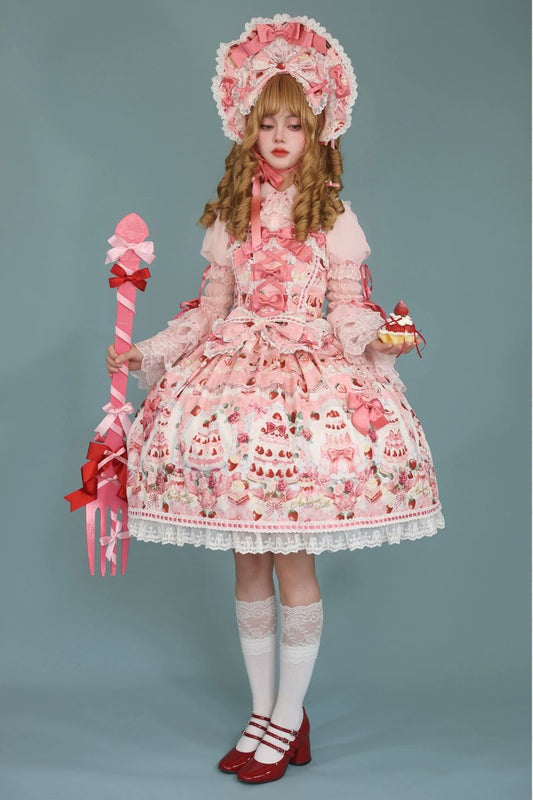 【受注予約~9/28】イチゴと花束 3.0 ジャンパースカート・フルセット【Antique Doll】