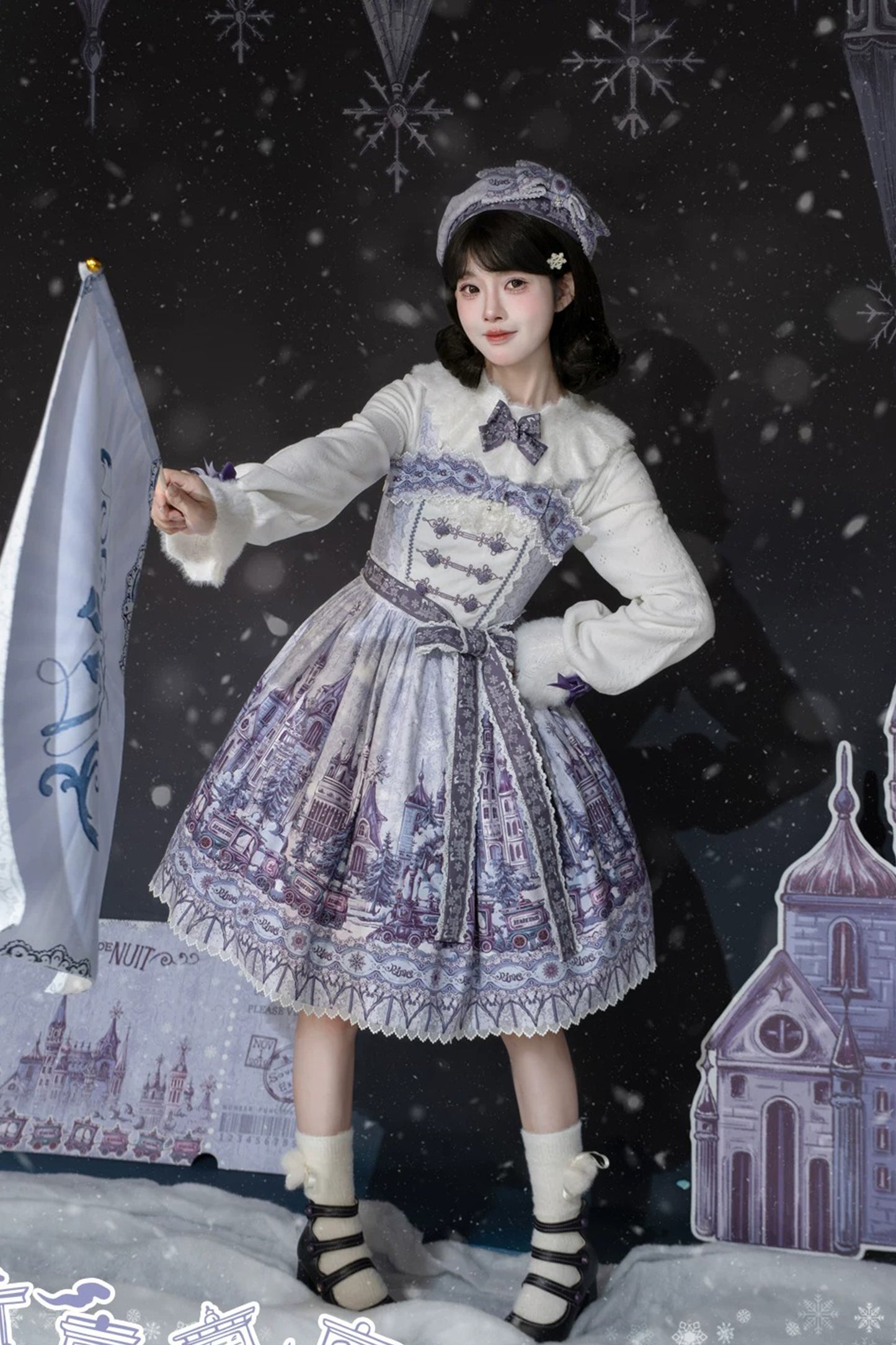 【受注予約~9/28】雪国の境界 ジャンパースカート【iris de nuit】