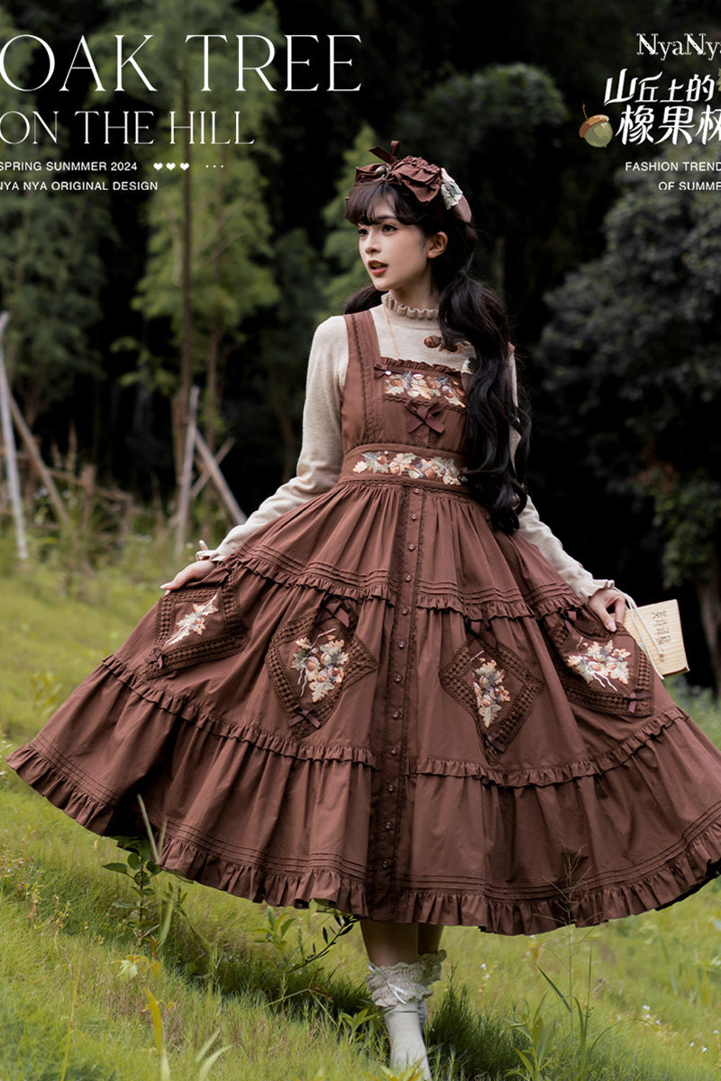 【受注予約~9/21】Strawberry Flowers on the Hill 6.0 ジャンパースカート【NyaNya】