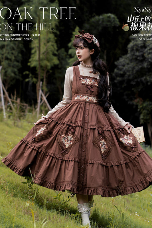 【受注予約~9/21】Strawberry Flowers on the Hill 6.0 ジャンパースカート【NyaNya】