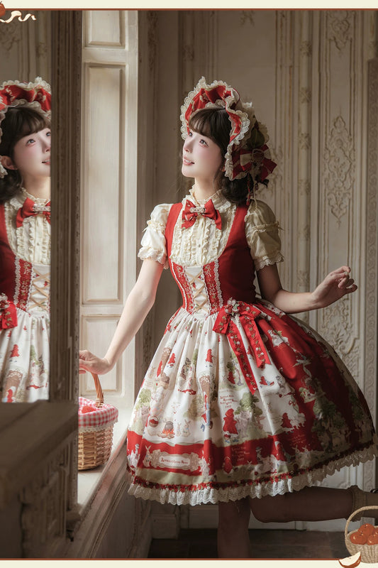 【受注予約~10/8】Little Red Riding Hood Fairy Tale ジャンパースカート【Alice Girl】