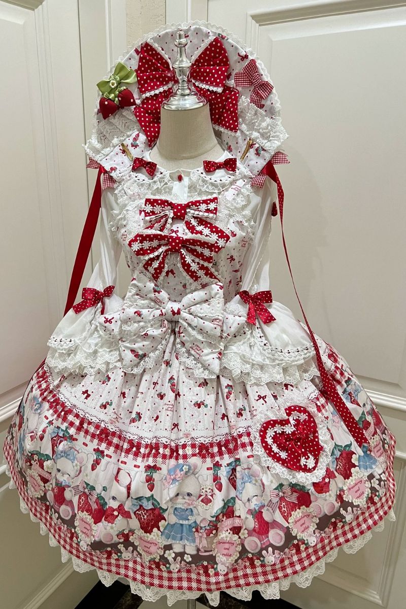 Strawberry Check Bunny ジャンパースカート【Sweet Whispers of Love】