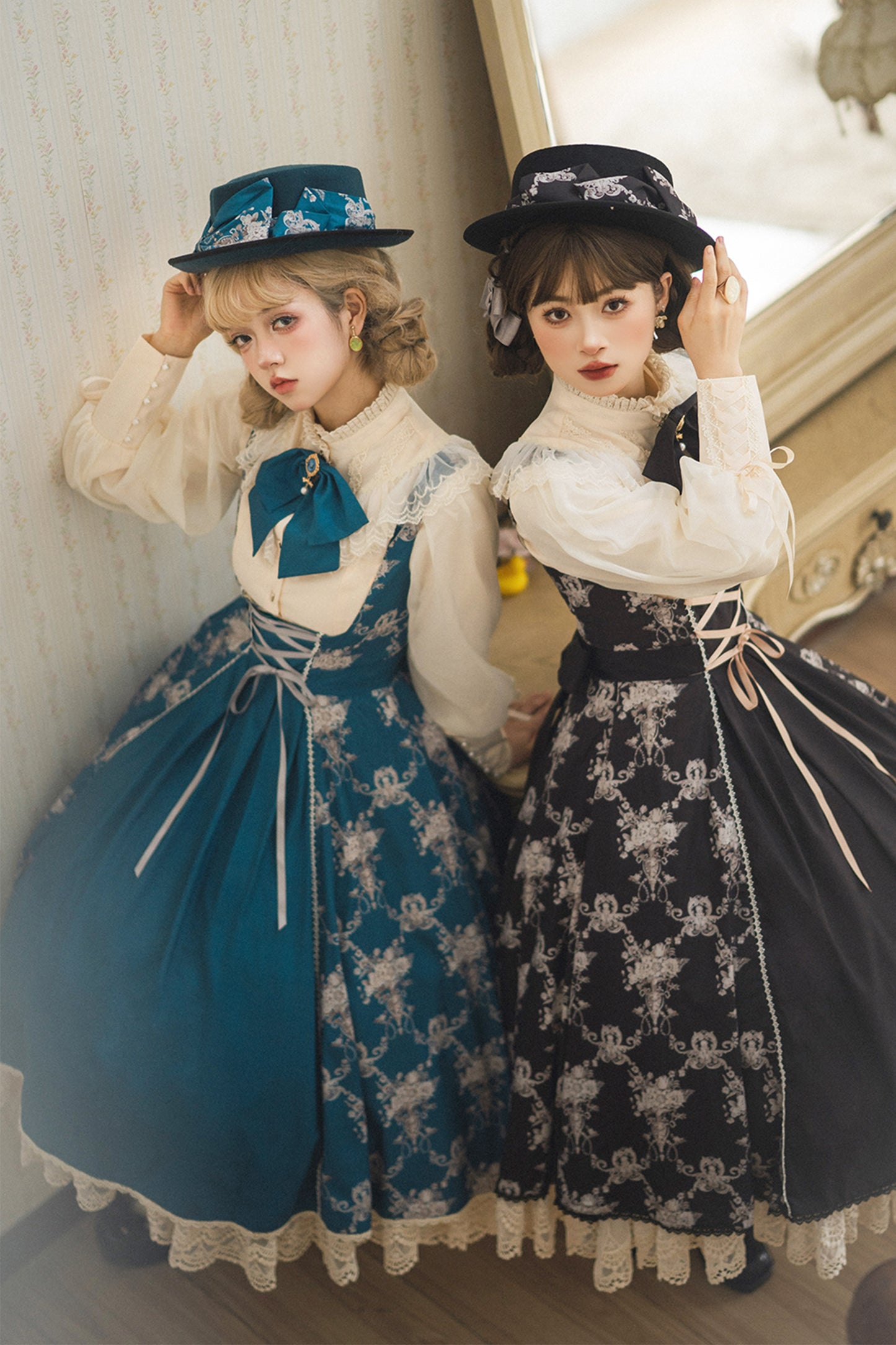 【受注予約~10/30】Antique Flower Wall ジャンパースカート【Miss Point】