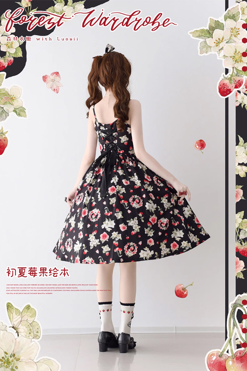 Early Summer Berry Picture Book ジャンパースカート【Forest Wardrobe】