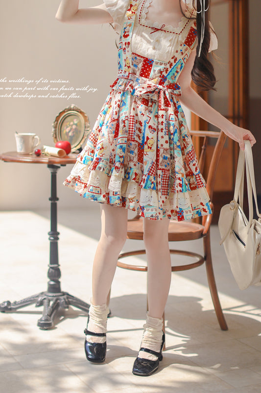 Linlang Painting Shop ジャンパースカート・ブラウスセット【胡桃木JK】