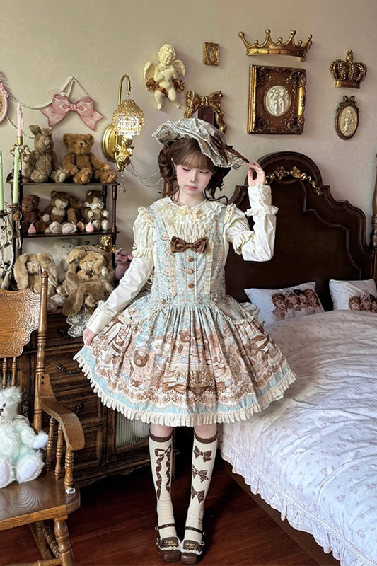 [Pre-orders until August 7th] Macaroon Bear Overalls [Wendu's wardrobe]