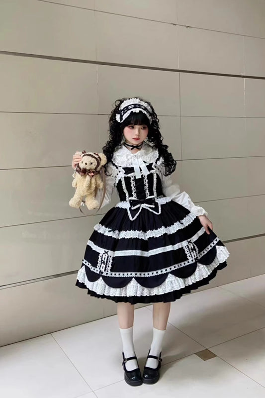 【受注予約~8/11】Cream Petals ジャンパースカート【天线猫】