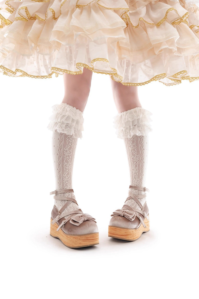 【受注予約~11/3】Muffin Tower 木底ストラップシューズ(ベルベットver.)【MODO】