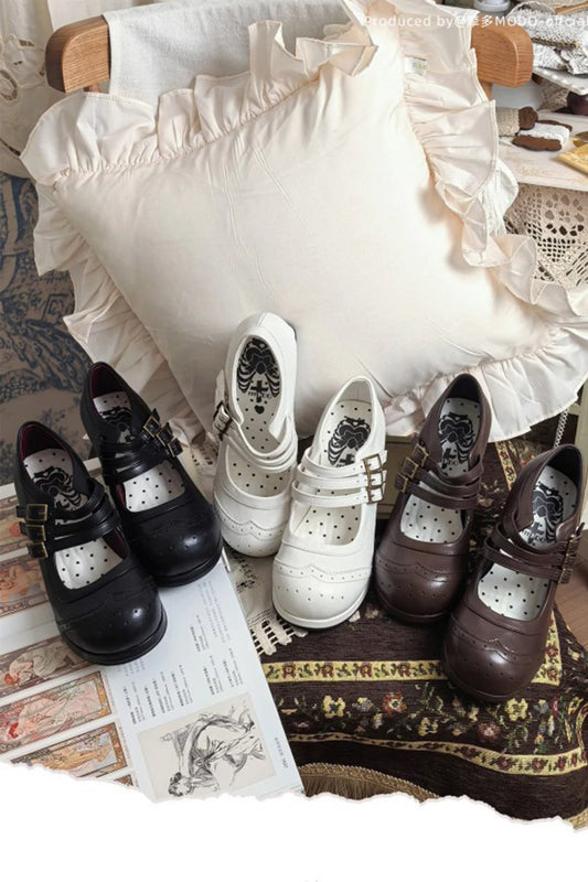 【受注予約~5/11】Triple-Button Brogues パンプス【MODO】