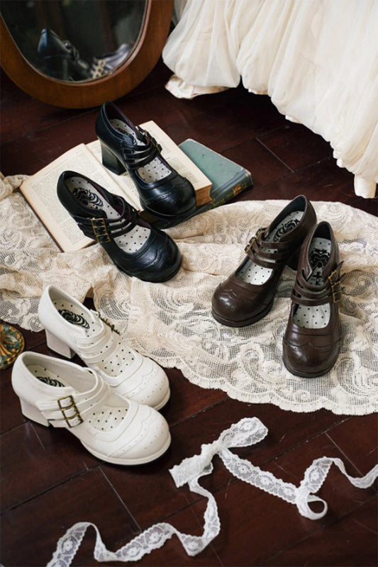 【受注予約~5/11】Triple-Button Brogues パンプス【MODO】