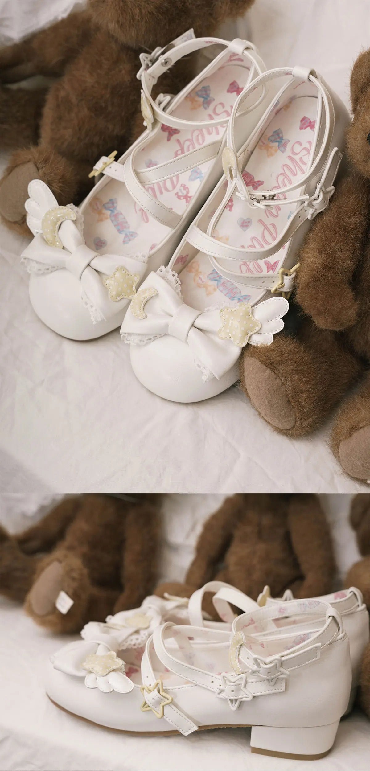 【受注予約~6/9】Star-Moon Angel クロスストラップパンプス【Sheep Puff】