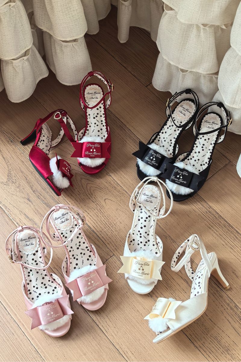 【受注予約~7/5】Fluffy Puff Shoes(バックストラップあり)【Rose Marie seoir×Pure Tea】