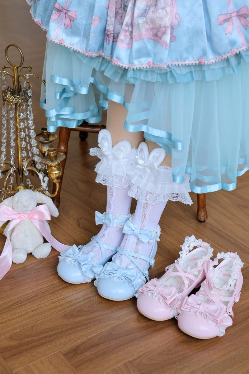 【受注予約~9/13】Lacy Rabbit ストラップパンプス【Sheep Puff】