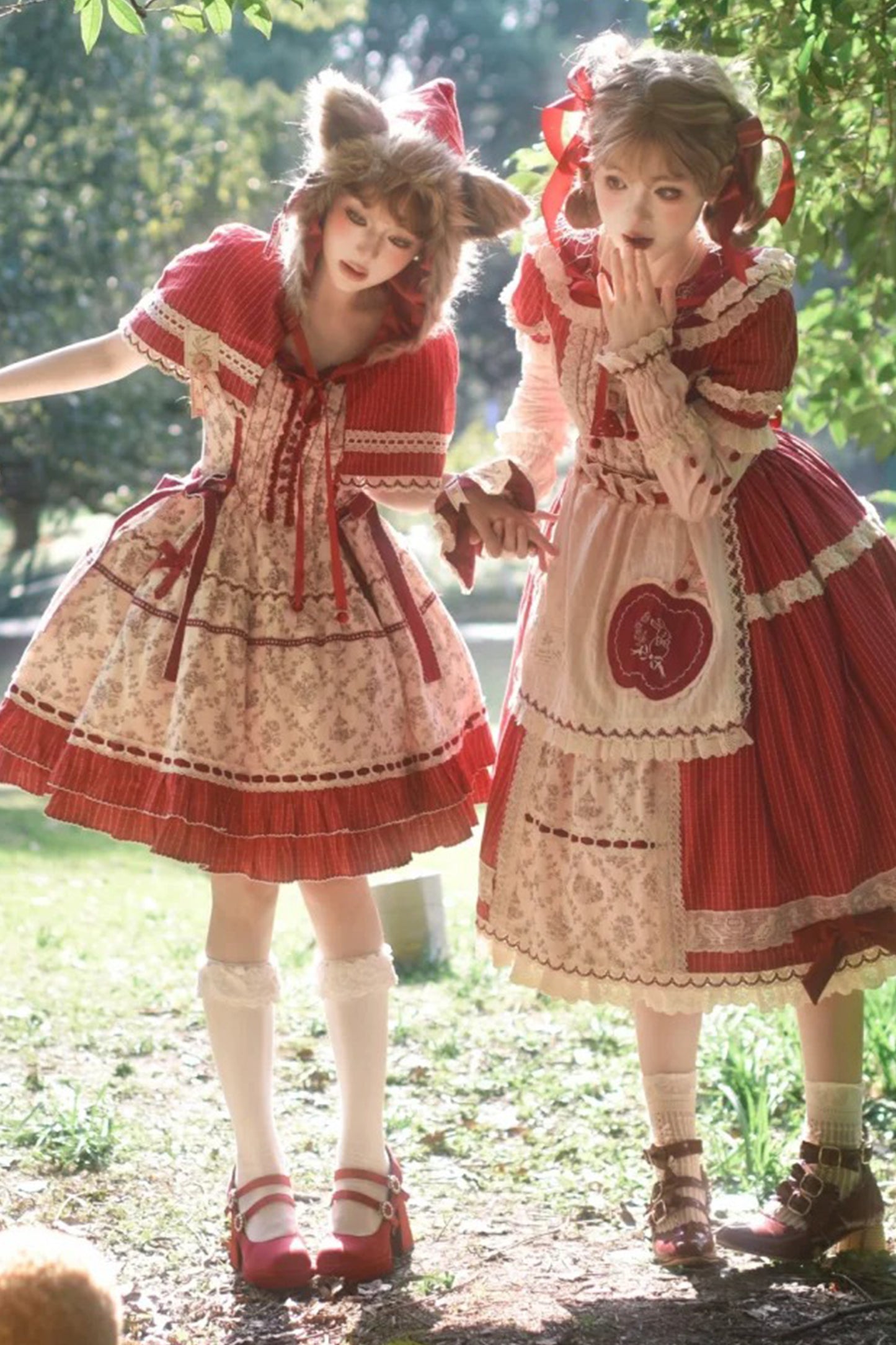 【受注予約~4/27】森の赤ずきんちゃん ワンピース・ジャンパースカートセット【Peony】
