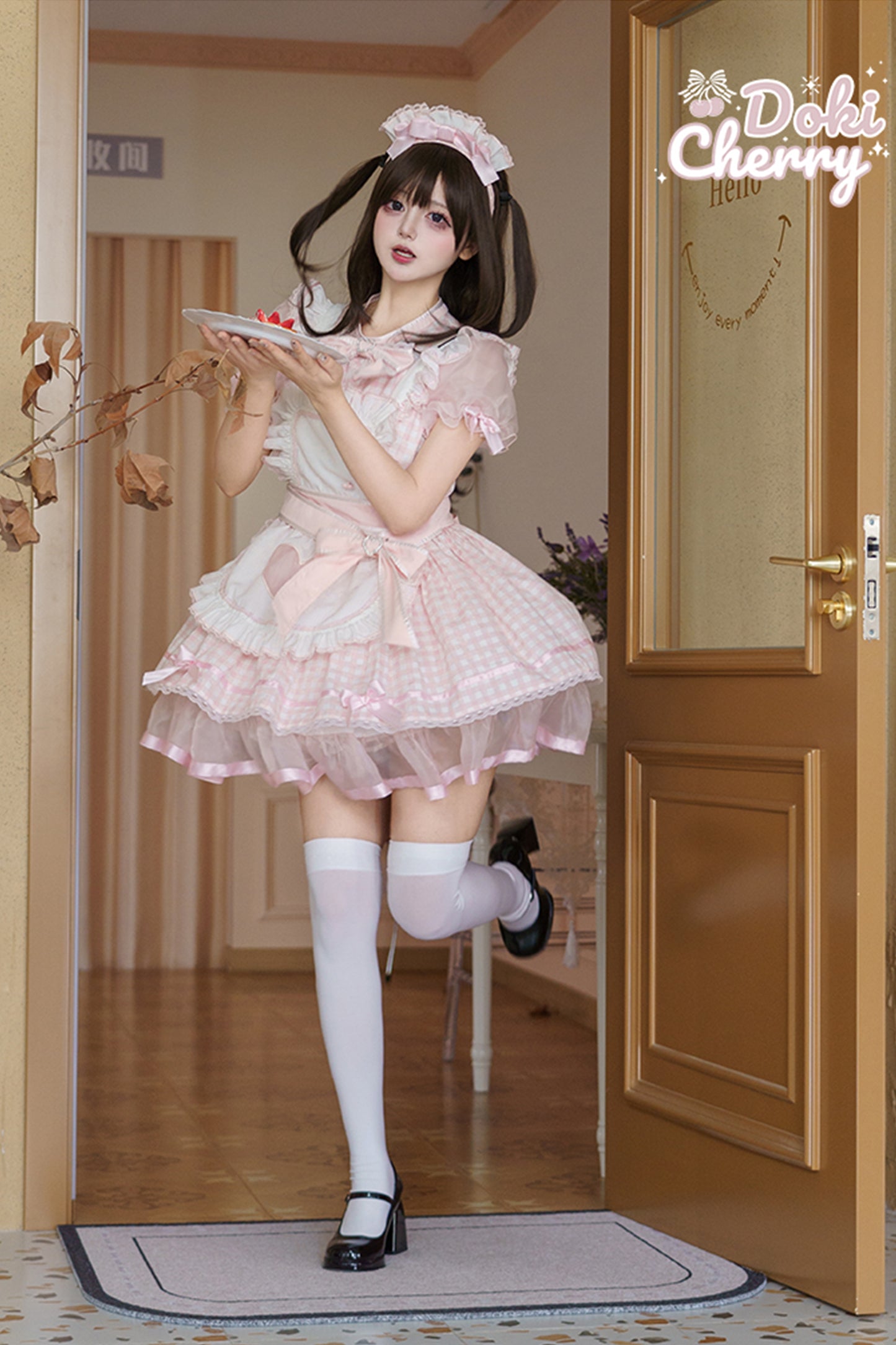 Plaid Maid エプロン付きワンピース【DokiCherry】