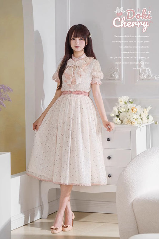 【受注予約~7/6】Floral Pattern ワンピース【Doki Cherry】