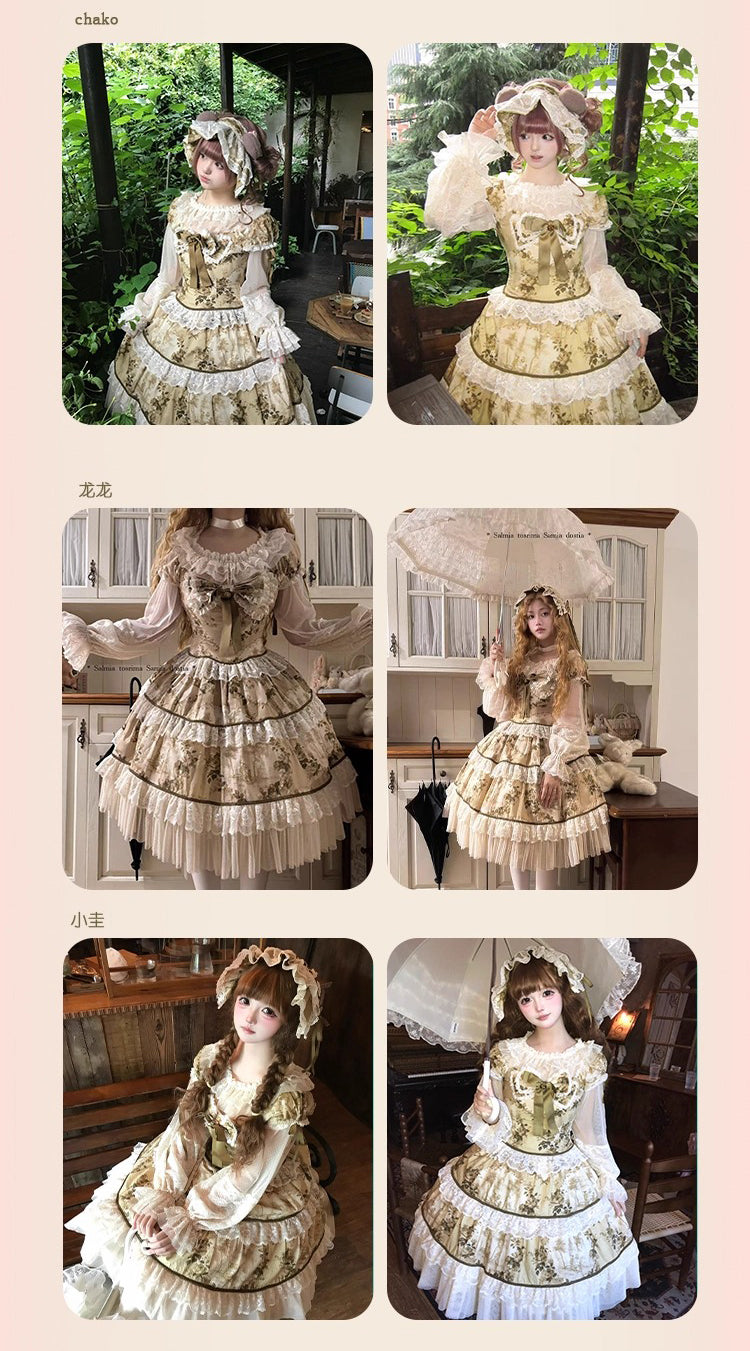 【受注予約~7/31】ロココフラワー ジャンパースカート【NiUNiUQ】