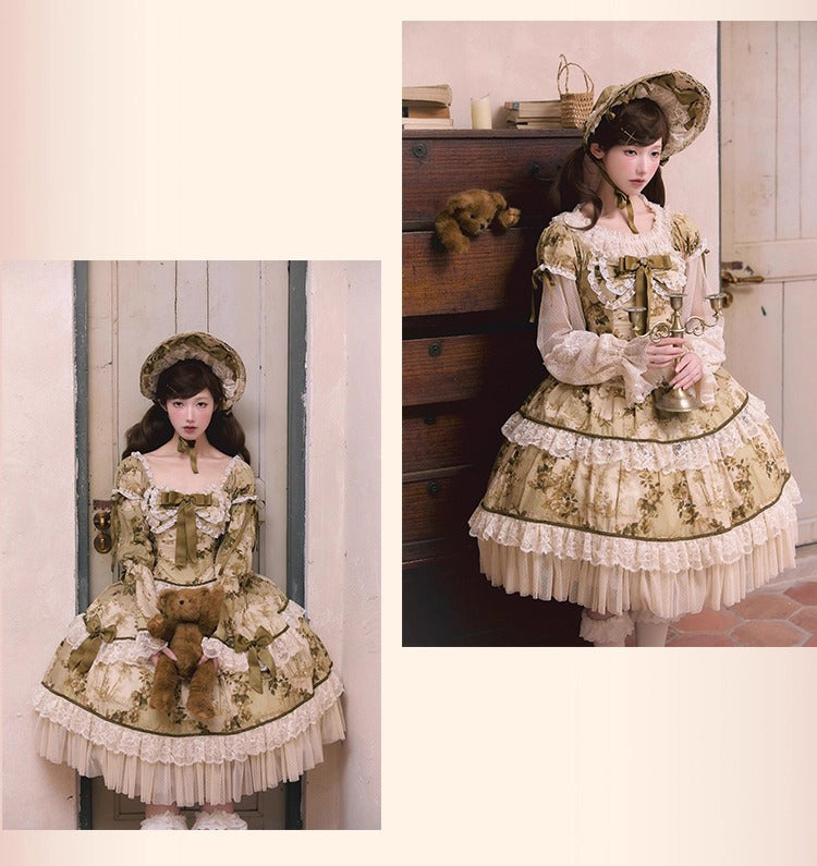 【受注予約~7/31】ロココフラワー ジャンパースカート【NiUNiUQ】