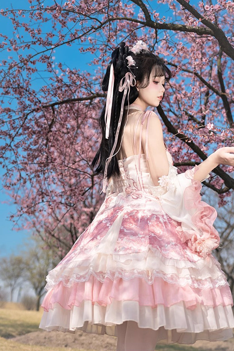 花の宴 チャイナ風ワンピースセット【Melonshow】