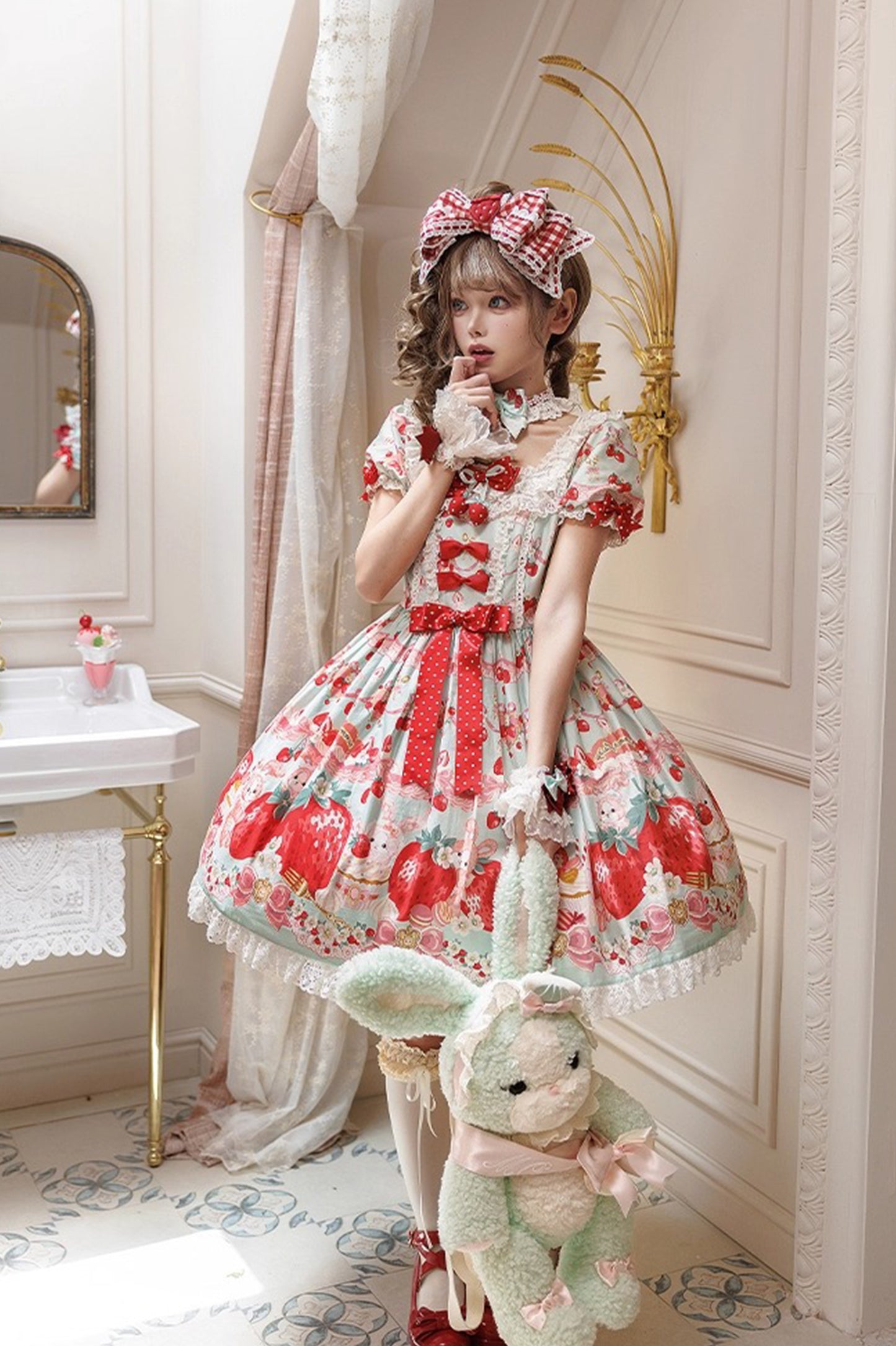 【受注予約~8/28】Strawberry momo Party ワンピース【仲夏物語】