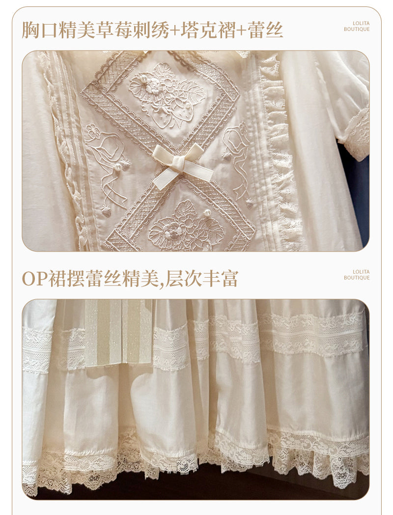 【受注予約~9/2】Strawberry Flowers on the Hill 5.0 ワンピース【NyaNya】