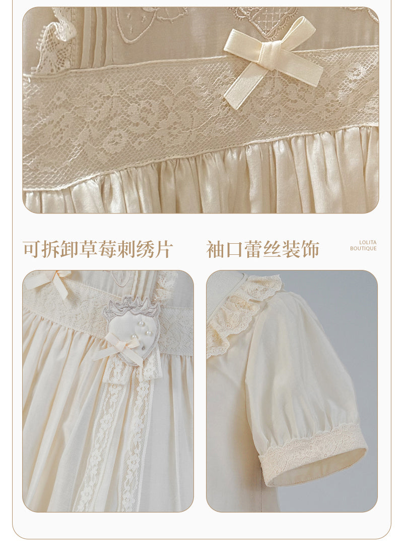 【受注予約~9/2】Strawberry Flowers on the Hill 5.0 ワンピース【NyaNya】