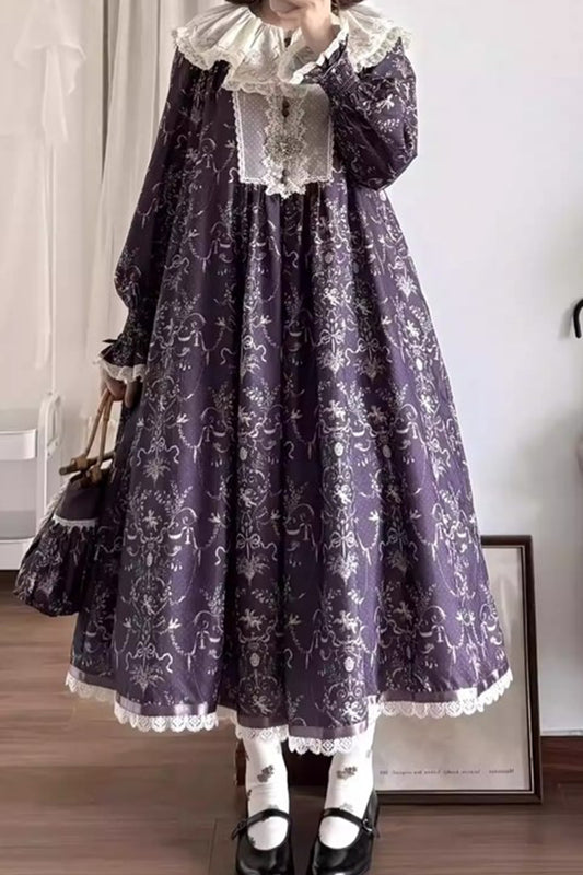 【受注予約~9/11】Angel Flower Wall ワンピース【iris de nuit】