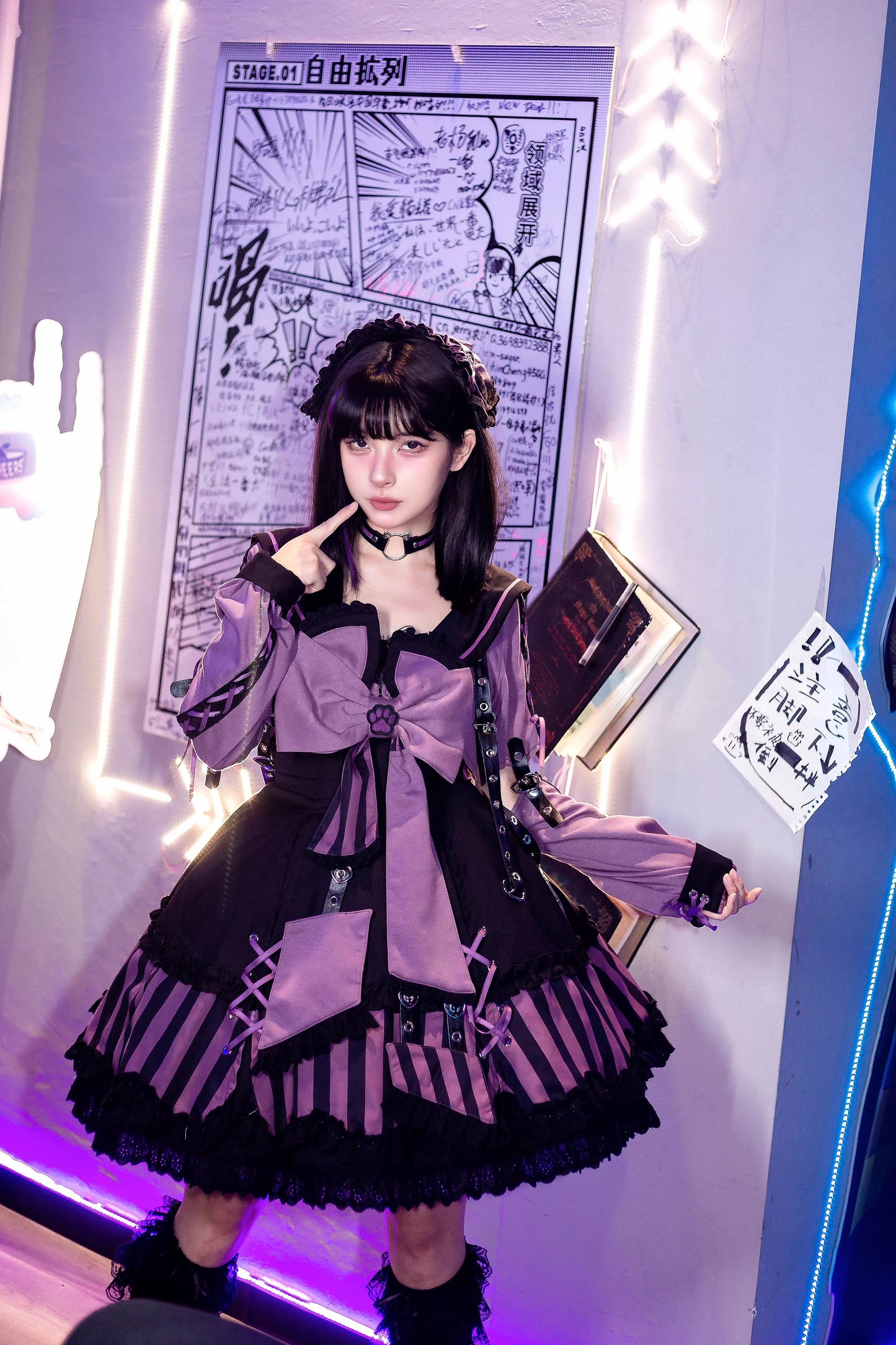 【受注予約~10/6】水色キャット フルセット(レッド・パープル)【Sakura】