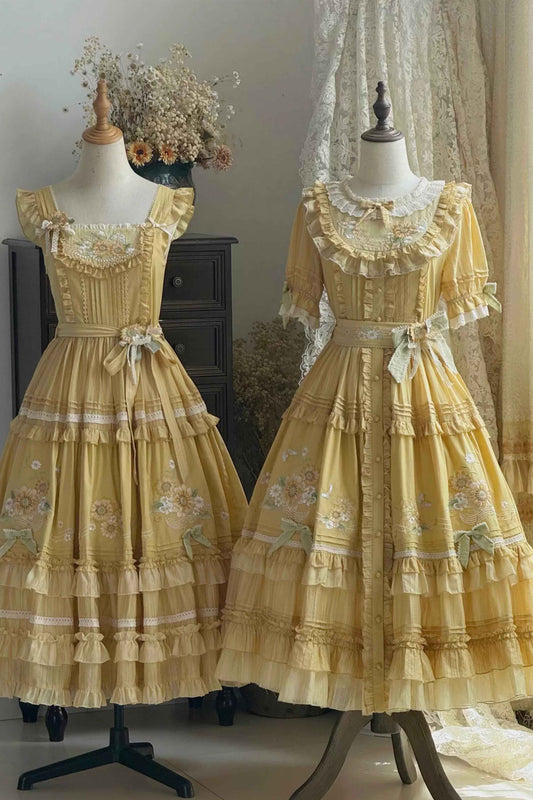 【受注予約~9/23】月下の向日葵 ワンピース・ジャンパースカート 【Moonlight Amber】