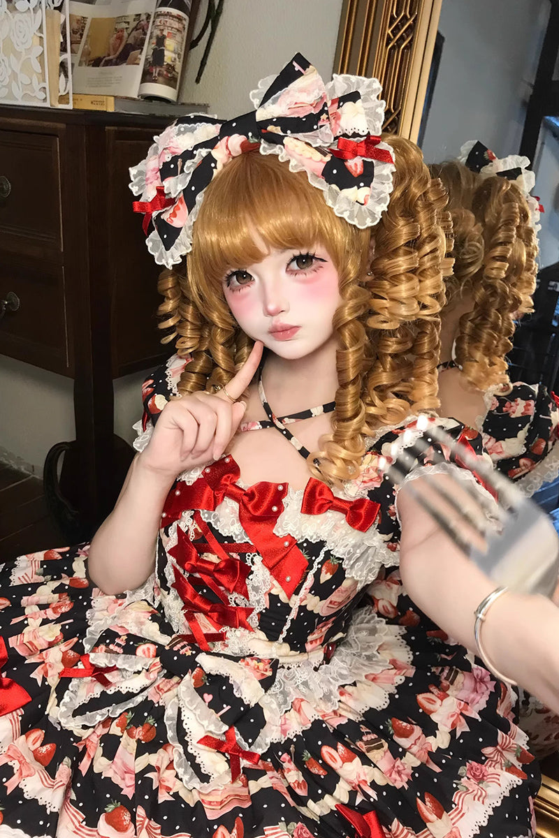 【受注予約~10/15】Strawberry Cake Bouquet 2.0 ワンピース【AntiqueDoll】
