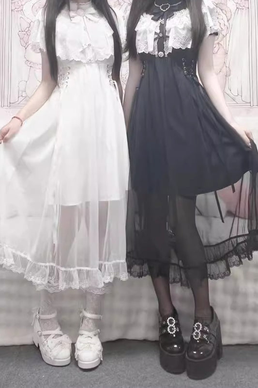 レース重ね地雷系ワンピース【升中味】