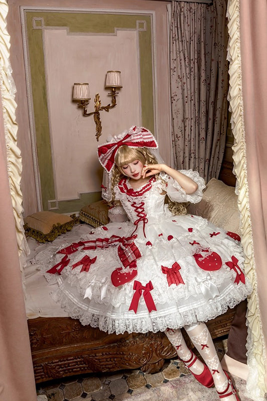 【受注予約~11/18】Strawberry Cake Illustration ワンピース(タイプ1)【花与珍珠匣】