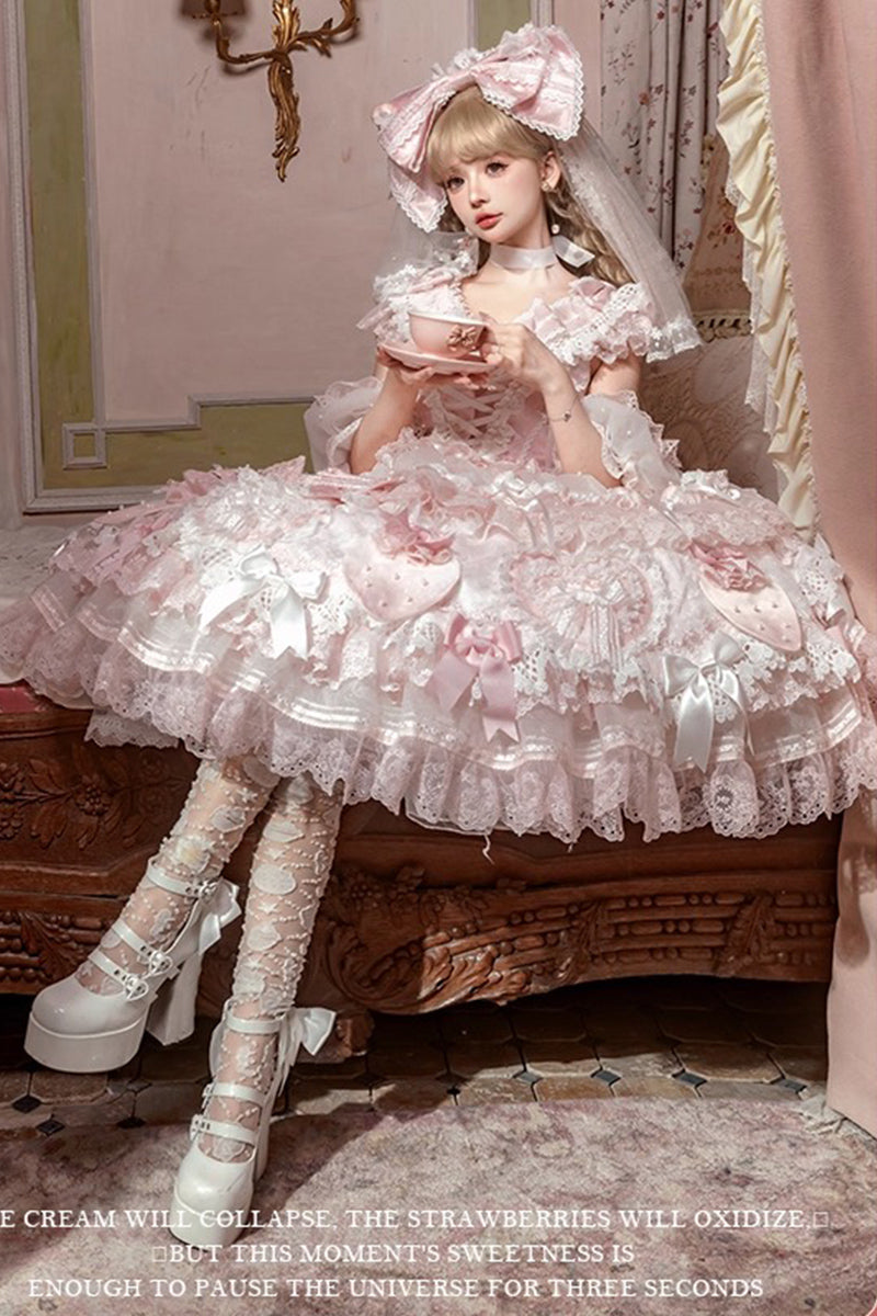 【受注予約~11/18】Strawberry Cake Illustration ワンピース(タイプ1)【花与珍珠匣】