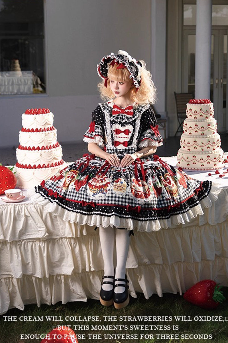 【受注予約~11/18】Strawberry Cake Illustration ワンピース(タイプ3)【花与珍珠匣】