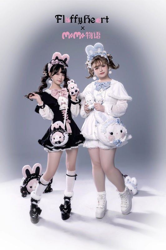 ふわふわファーセットアップ【Fluffy Heart×momo】