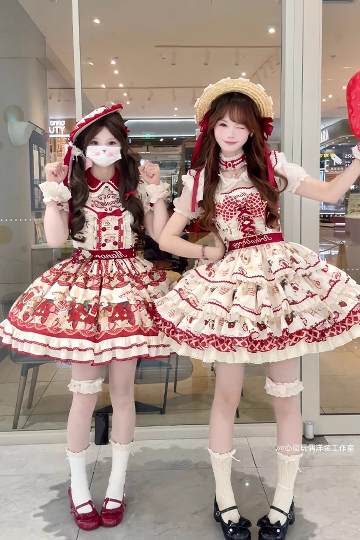 【受注予約~11/30】Strawberry Garden ワンピース・ジャンパースカート【心动玩偶】