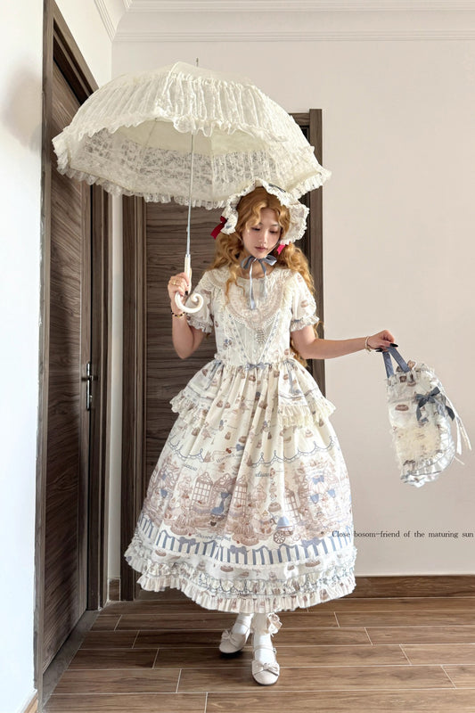 【受注予約~12/10】Antique Dessert Shop ワンピース【babyblue】