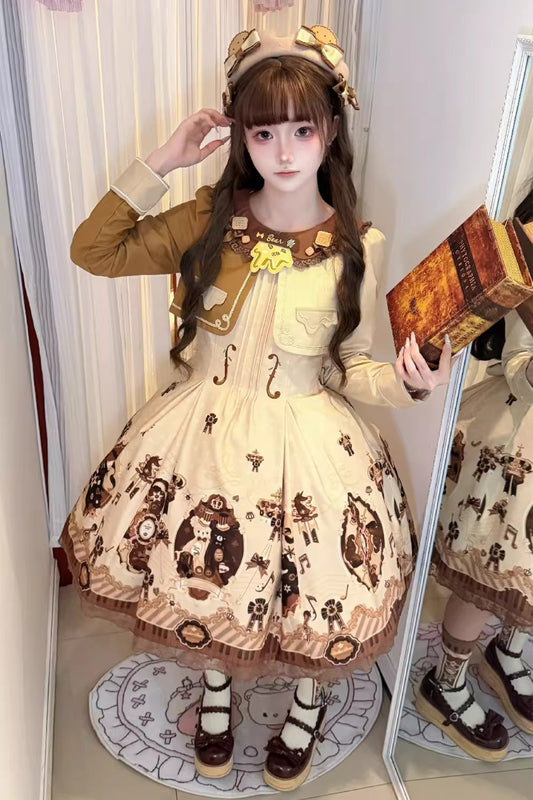 【受注予約~1/5】Cream Bear ワンピース【Gloaming】