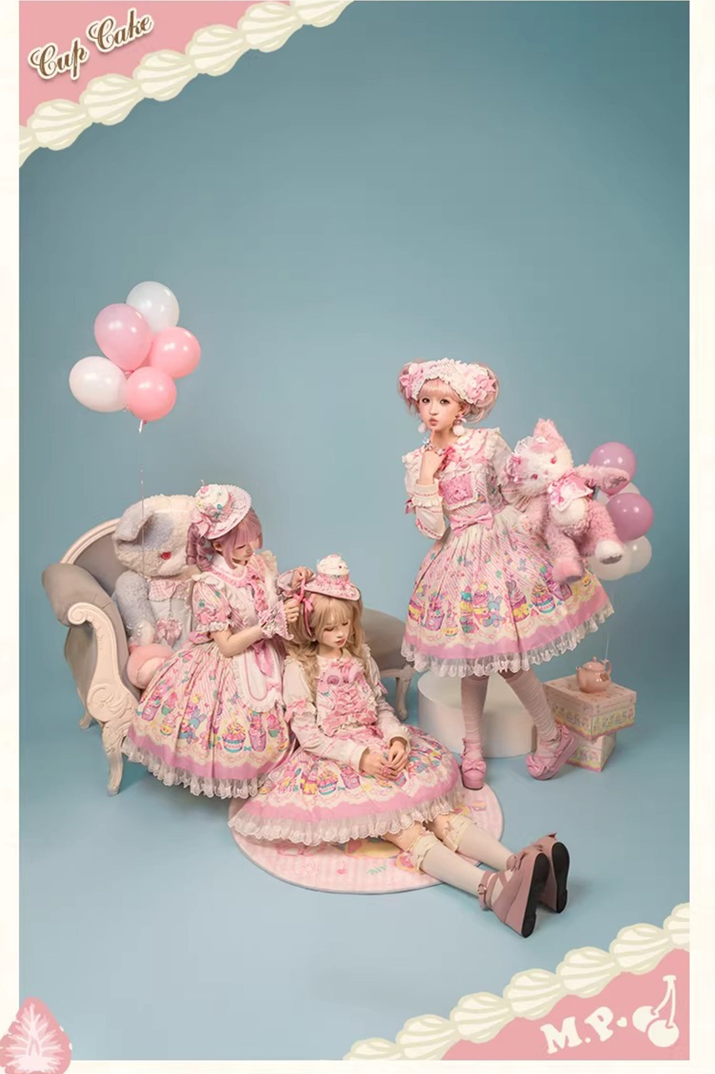 【受注予約~1/26】CupCakes ワンピース(プリントver.)【花与珍珠匣】