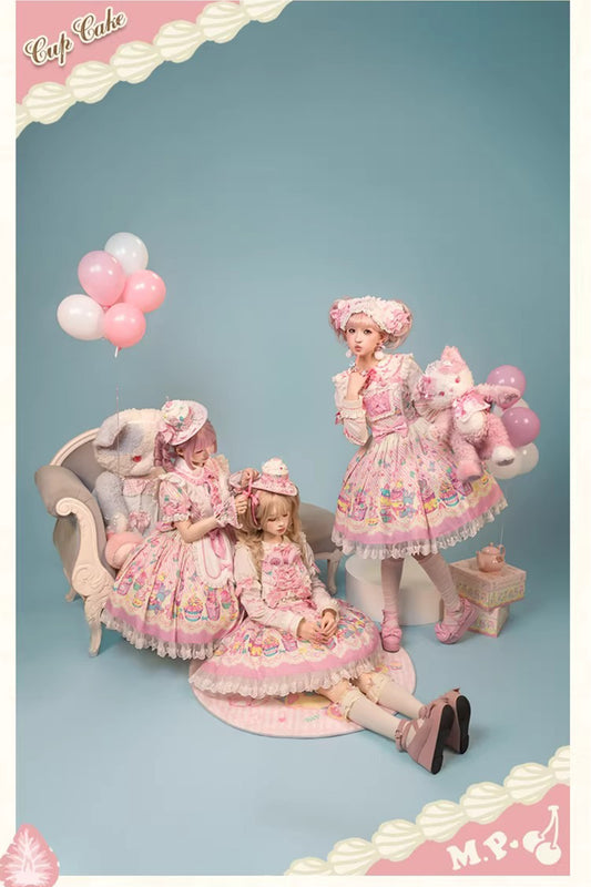 【受注予約~1/26】CupCakes ワンピース(プリントver.)【花与珍珠匣】