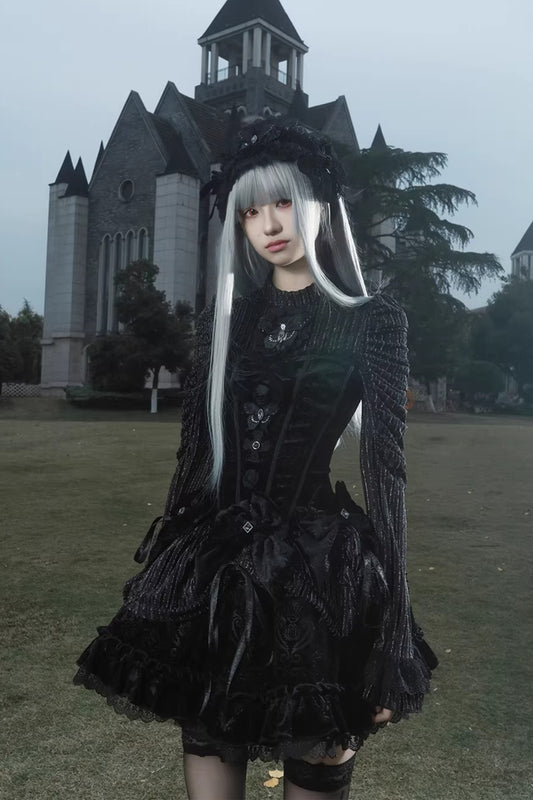 【受注予約~1/22】Swallowtail Butterfly ワンピース(ベルベットver.)【魔女贩售】