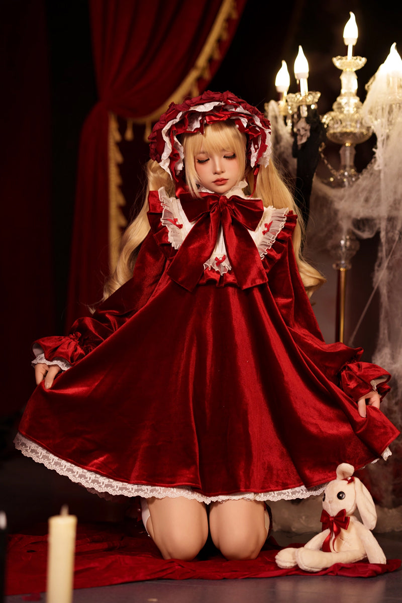 【受注予約~1/25】Dolls Aラインワンピース・ハット・ドロワーズセット【signorina】