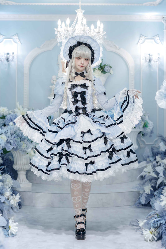 【受注予約~5/10】Velvet Cake ワンピース・フルセット(サックス×ブラック SP ver.)【Angels Heart】