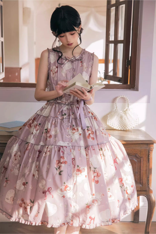 【受注予約~1/22】Lychee Tea ワンピース・ジャンパースカート【MapleSugar】