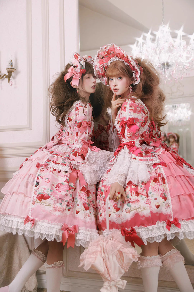 【受注予約~2/26】Strawberry Birthday Cake ワンピース・フルセット【Antique Doll】