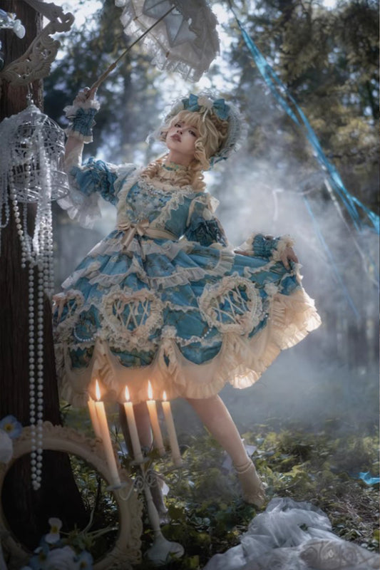 【受注予約~2/18】Antique Cake Strawberry-Apricot ワンピース【Bramble Rose】