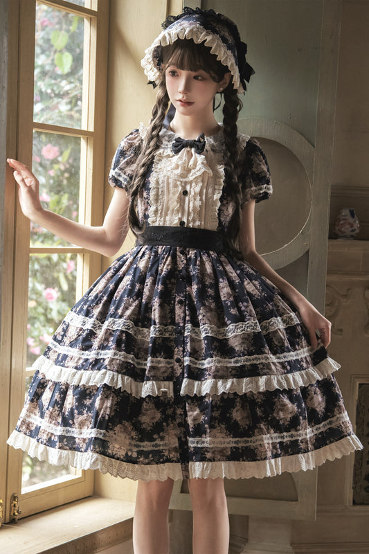 【受注予約~2/15】Black Rose ワンピース(タイプ1)【LittlePlum】