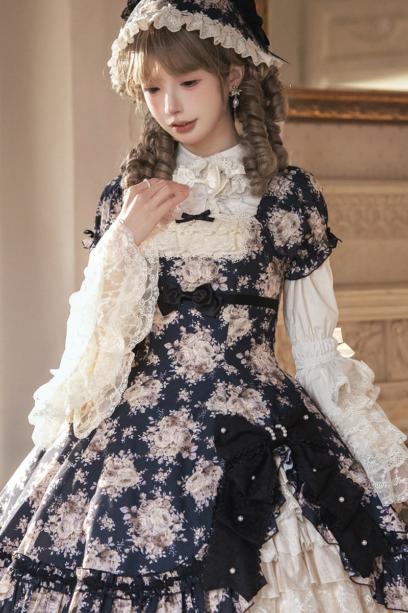 【受注予約~2/15】Black Rose ワンピース(タイプ2)【LittlePlum】