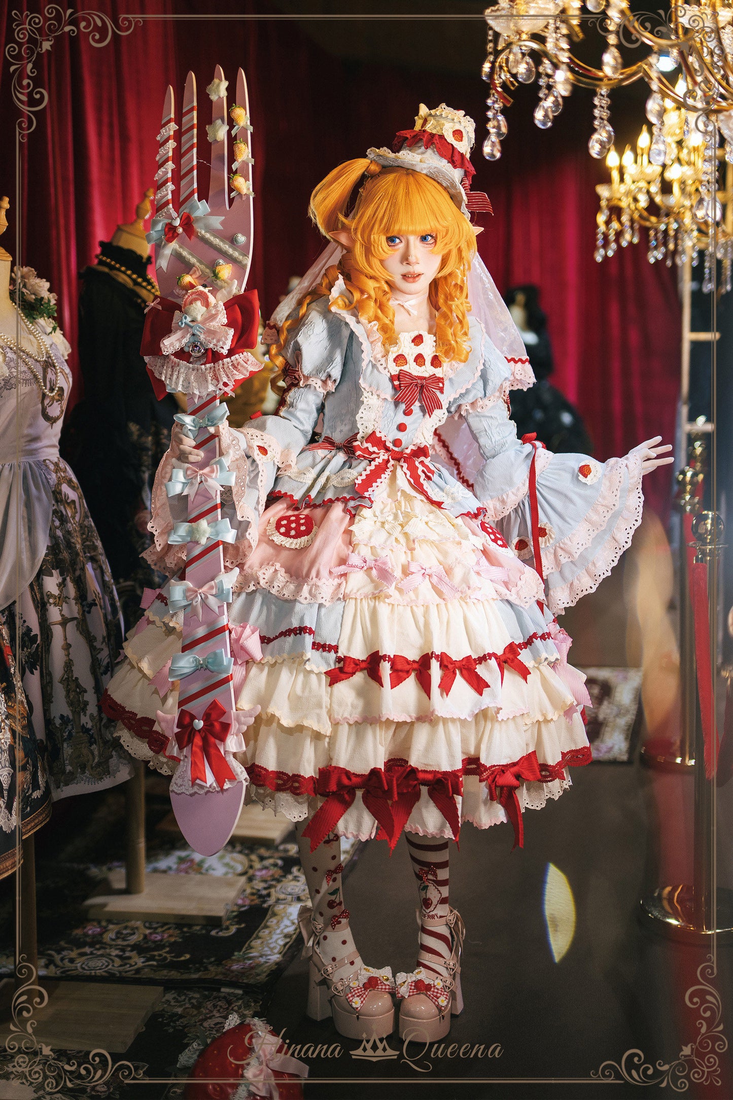 【受注予約~3/1】Strawberry Party ワンピース・ジャンパースカート【Hinana Queena】